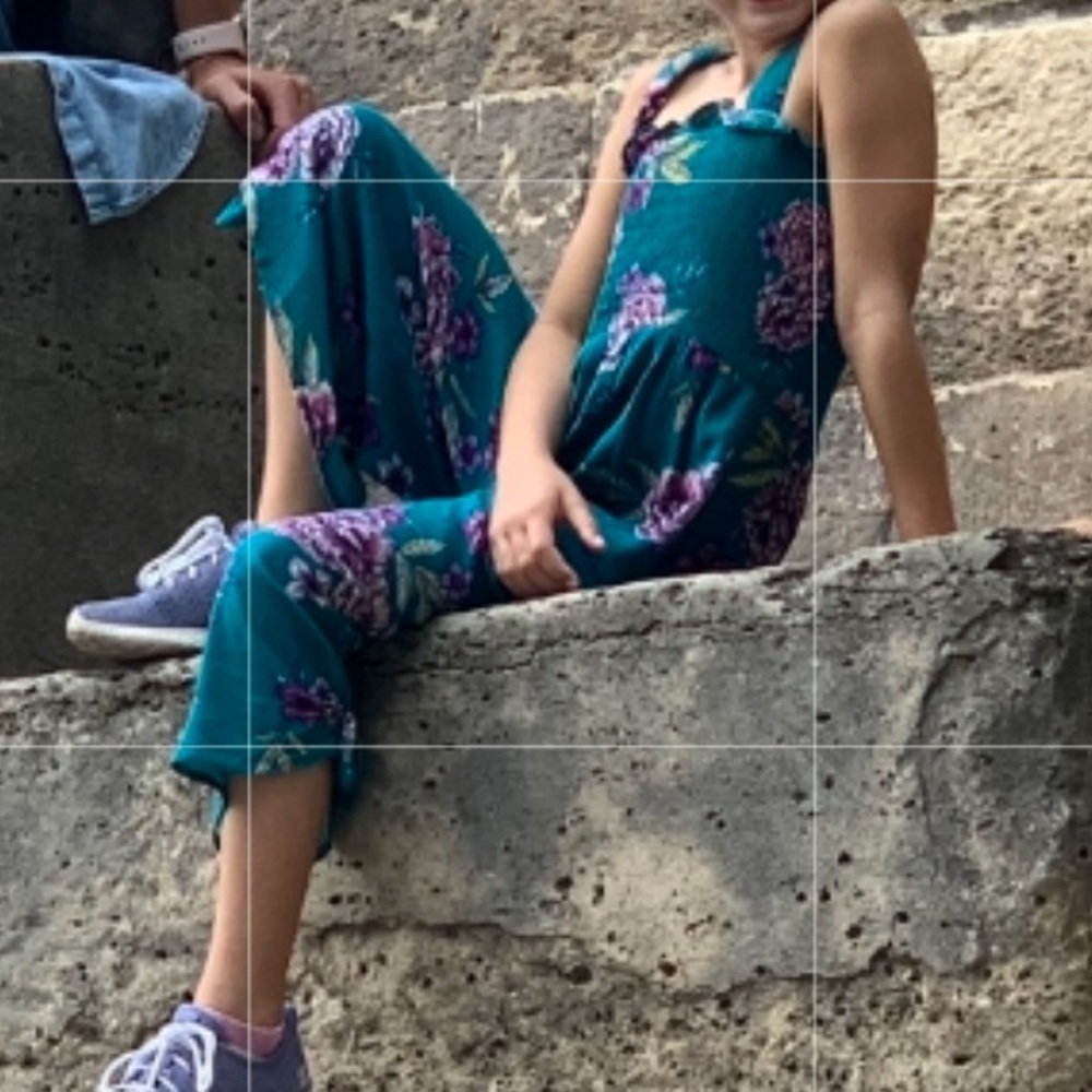 Art Class Smocked Jumpsuit Turquoise & Purple S​ - Picture 4 of 16
